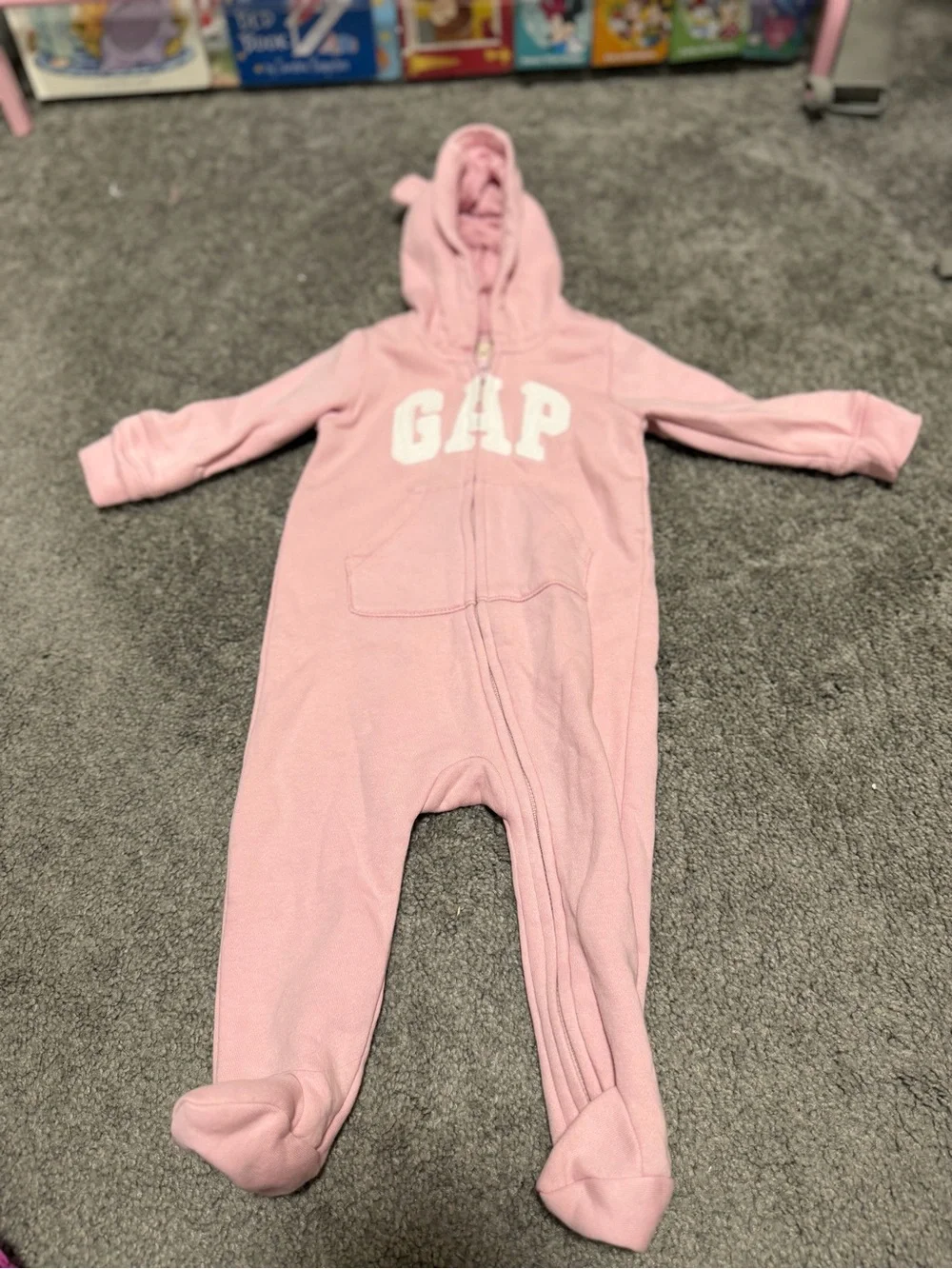 GAP Baby Bear Sweatshirt Bodysuit Pink Size 6-12 Month